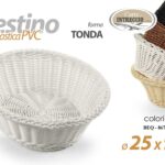 CESTINO CESTO PANE TAVOLA STILE VIMINI PVC TONDO PLASTIC COLOR ASS 25*9H cm