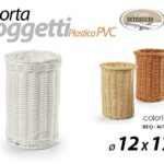 CESTINO CESTO CONTENITORE PORTA GRISSINI PUB PIZZERIA STILE VIMINI PVC h17*12 CM