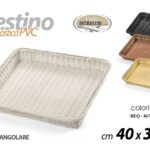 Cestino portapane rettangolare cucina vassoio frutta buffet multiuso pvc 40*30*8