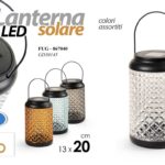 LANTERNA LED SOLARE LAMPADA LUMETTO DA TAVOLO ABAT JOUR METALLO COLOR ASSOR 20cm