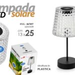 LAMPADA LED SOLARE LUMETTO DA TAVOLO ABAT JOUR GIARDINO BALCONE TERRAZZO 25*13cm