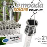 LAMPADA LED SOLARE CON GANCIO DECORATIVA GIARDINO BALCONE TERRAZZO 21 cm