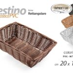 Cestino portapane rettangolare cucina vassoio frutta tavola pvc ass 20x15x6 cm