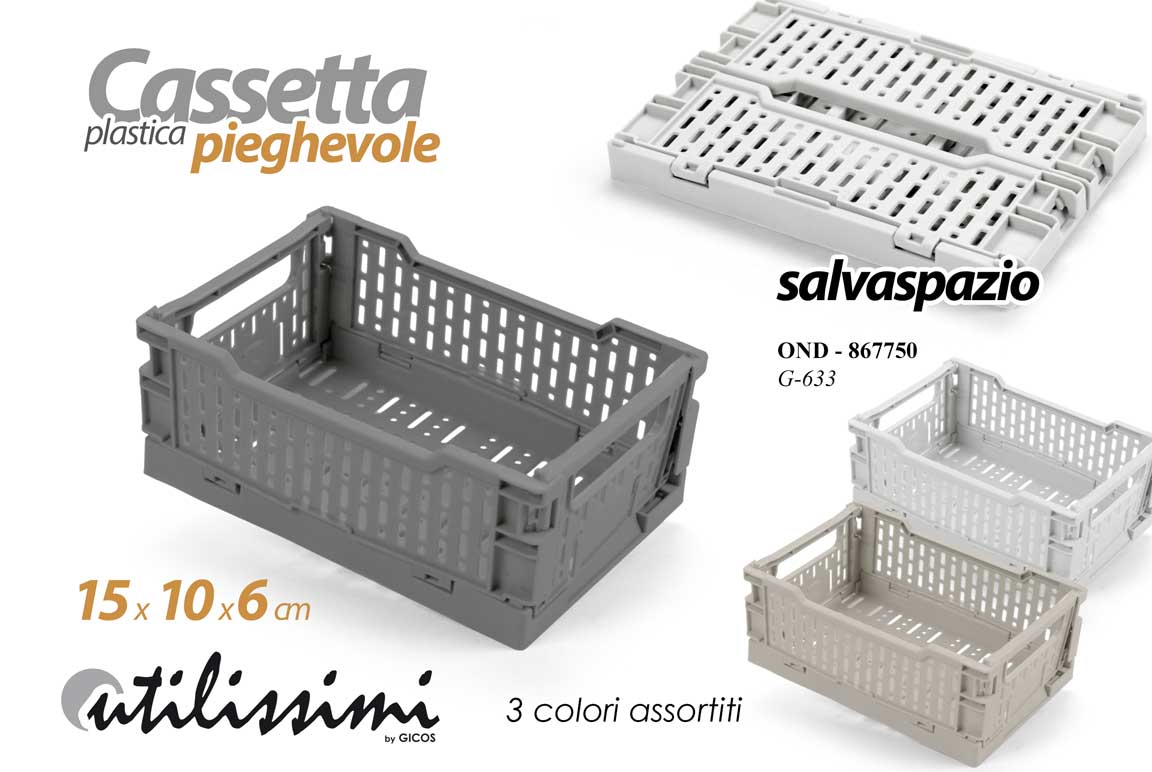 8025569867750 Cassetta pieghevole mini salvaspazio scrivania oggetti plastica ass 15x10x6 cm - immagine 1