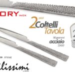 SET 2 COLTELLI TAVOLA POSATE CUCINA MARTELLATO ACCIAIO INOX SS430 Alt resistente