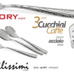 SET 3 CUCCHIAINI CAFFè POSATE CUCINA ACCIAIO INOX MARTELLATO SS430 Alt resist