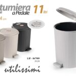PATTUMIERA A PEDALE 11 LIT BAGNO SPAZZATURA UFFICIO BAGNO MODERNA PlastDU 34cm