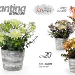 PIANTA PIANTINA FIORI ARTIFICIALE FINTA DECORATIVA EVENTI CASA VASO ASSOR 20 cm