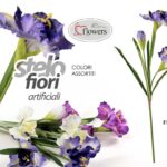 STELO IRIS ARTIFICIALE FIORI FINTI DECORAZIONE CASA EVENTI CERIMONIE ASSOR 87 CM