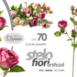 STELO ROSA BOCCIOLO ARTIFICIALE FIORE FINTO DECORAZIONE CASA EVENTI ASSORT 70 cm