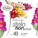 ORCHIDEA STELO ARTIFICIALE FIORE FINTO DECORAZIONE CASA EVENTI COLOR ASS 43 cm