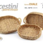 3 CESTINI CESTA CESTE OVALE PORTAFRUTTA PORTAOGGETTI GIACINTO D'ACQUA OVALI MANI