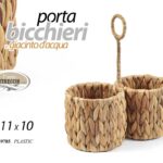 PORTABICCHIERI DA TAVOLO POSATE GIACINTO D'ACQUA VIMINI VINTAGE DOPPIO 11*10 cm