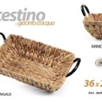 CESTINO CESTO CESTA RETTANGOLARE MULTIUSO GIACINTO D'ACQUA METALLO TAVOLO 36*27