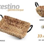 CESTINO CESTO CESTA RETTANGOLARE MULTIUSO GIACINTO D'ACQUA METALLO TAVOLO 33*24