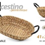 CESTINO CESTO CESTA OVALE MULTIUSO GIACINTO D'ACQUA METALLO TAVOLO 41*31*11 cm
