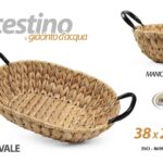 CESTINO CESTO CESTA OVALE MULTIUSO GIACINTO D'ACQUA METALLO TAVOLO 38*28*10 cm
