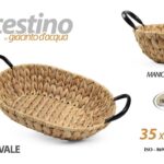 CESTINO CESTO CESTA OVALE MULTIUSO GIACINTO D'ACQUA METALLO TAVOLO 35*25*8 cm