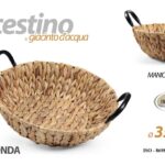CESTINO CESTO CESTA TONDA ROTONDA MULTIUSO GIACINTO D'ACQUA METALLO TAVOLO 35*10