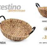 CESTINO CESTO CESTA TONDA ROTONDA MULTIUSO GIACINTO D'ACQUA METALLO TAVOLO 32*8