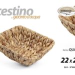 CESTO CESTINO PORTAFRUTTA PORTAOGGETTI GIACINTO D'ACQUA CESTA QUADRATO 22*8CM