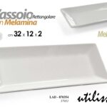 Vassoio portata cucina buffet antipasti rettangolare melamina bianco 32*12*2 cm