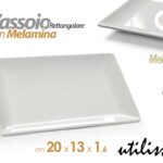 Vassoio portata cucina buffet antipasti feste rettangolare melamina bianco 20*13