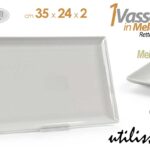 Vassoio portata cucina buffet antipasti feste rettangolare melamina bianco 35*24