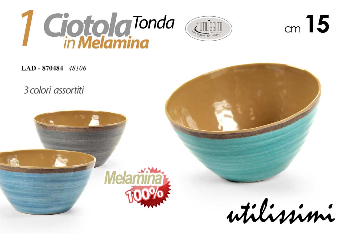 8025569870484 Ciotola tonda colazione giardino campeggio mare melamina color resist ass 15 cm - immagine 1