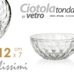 Ciotola tonda vetro coppetta macedonia gelato cucina moderna tavola 12x7 cm