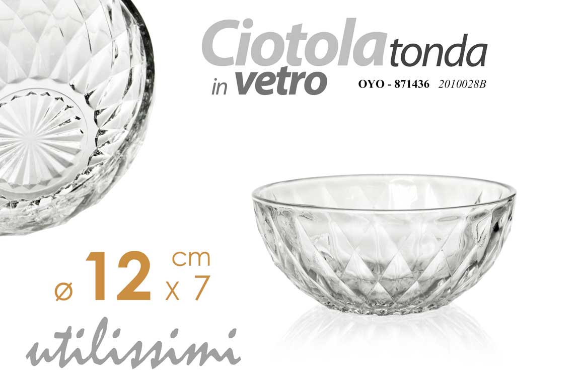 8025569871436 Ciotola tonda vetro coppetta macedonia gelato cucina moderna tavola 12x7 cm - immagine 1