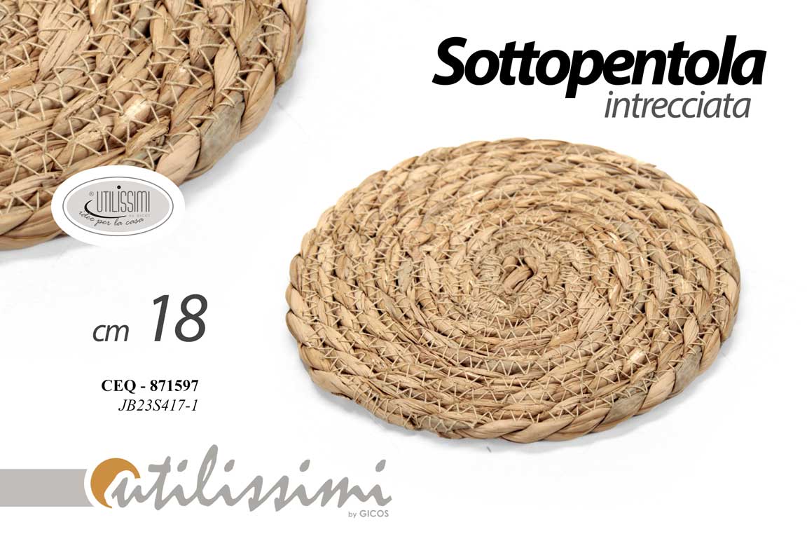 8025569871597 Sottopentola rotondo poggia pentola cucina tavola rustica naturale 18 cm - immagine 1