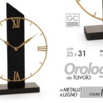 Orologio da Tavolo APPOGGIO Comodino Moderno Vintage Legno Metallo NERO 31*23 cm