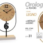 Orologio da Tavolo Appoggio Moderno Vintage Legno Metallo Old Town Clocks 31 cm