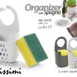 Organizer lavello cucina porta spugna appendibile rubinetto plastica ass 17x9 cm