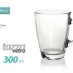TAZZA MUG BICCHIERE VETRO TRASPARENTE COLAZIONE CAFFE LATTE THE TISANA MOD 300ML