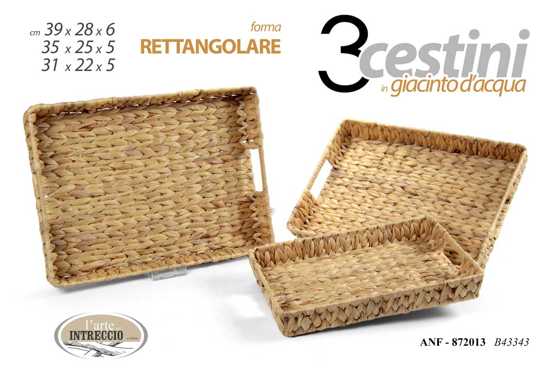 8025569872013 SET 3 CESTINI RETTANGOLARI CESTA CUCINA BAGNO CAMERA PORTA OGGETTI ACCESSORI - immagine 1