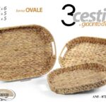 SET 3 CESTINI GIAC D'ACQ OVALE CESTA CUCINA BAGNO CAMERA PORTA OGGETTI ACCESSORI