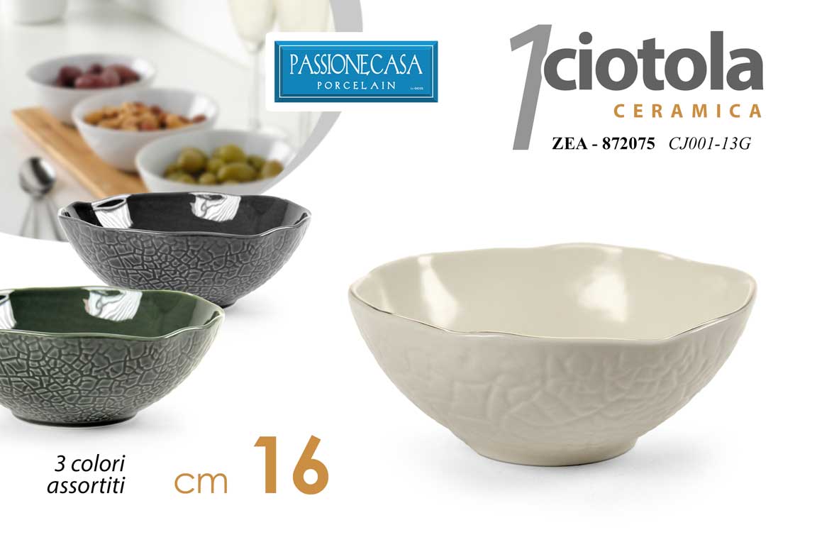8025569872075 Insalatiera tonda ciotola portata porcellana moderna elegante chic assor 16 cm - immagine 1