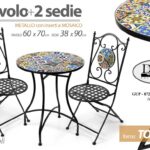SET TAVOLO TONDO + 2 SEDIE METALLO GIARDINO TERRAZZO VERANDA PIEGHEVOLE 70*60 cm