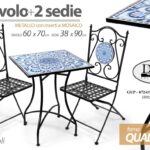 SET TAVOLO QUADRATO + 2 SEDIE METALLO GIARDINO TERRAZZO VERANDA PIEGHEVOLE 70*60