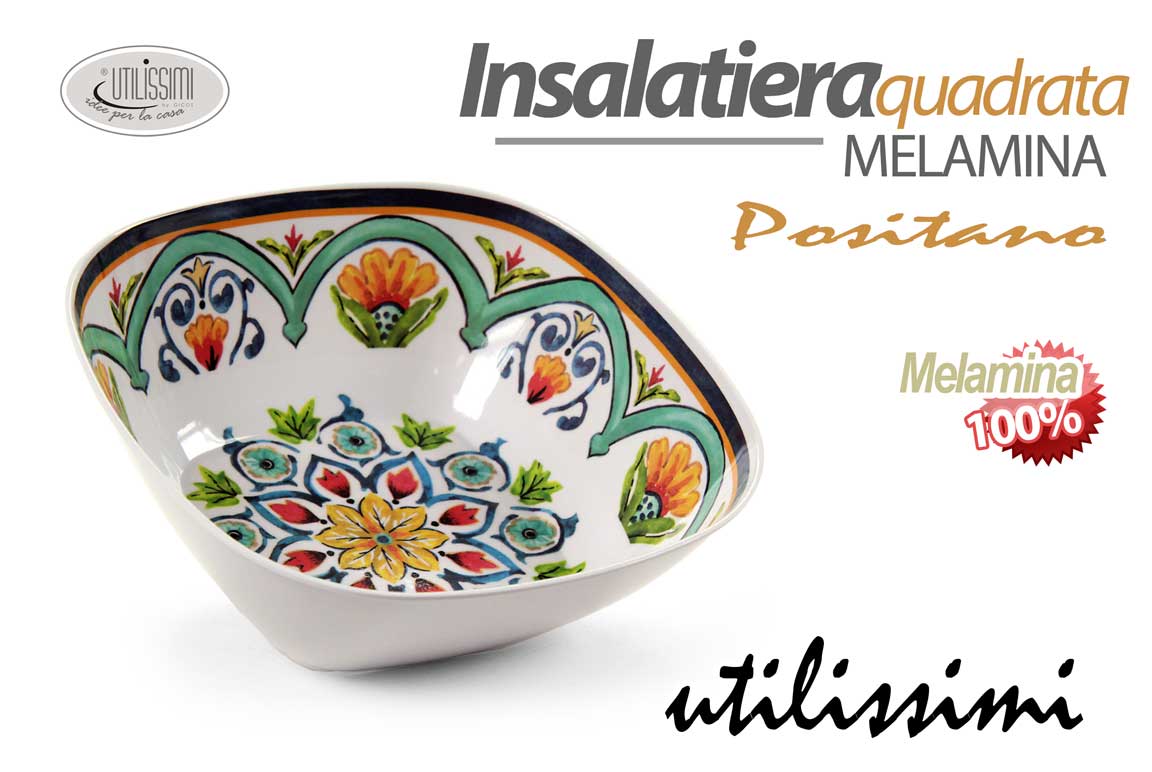 8025569872457 Insalatiera ciotola quadrata barca campeggio mare melamina rest color ass 23 cm - immagine 1