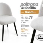 POLTRONA  SEDIA SALA PRANZO UFFICIO STUDIO TESSUTO IMBOTTITA METALLO 48*50*79