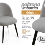 POLTRONA  SEDIA SALA PRANZO UFFICIO STUDIO TESSUTO IMBOTTITA METALLO 48*50*H79