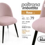 POLTRONA SEDIA SALA PRANZO UFFICIO STUDIO TESSUTO IMBOTTITA METALLO 79*48*50 R