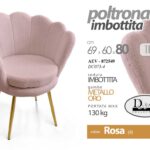 Poltrona Relax a Conchiglia TESSUTO PIEDI METALLO ORO CLASSICA MODERNA 80*69*60