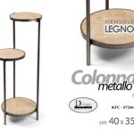 COLONNA PORTA PIANTE SCAFFALE 3 RIPIANI METALLO h91*40*35cm
