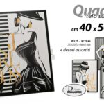 QUADRO STAMPA SU TELA Canvas MODA DONNA STILE BIANCO E NERO ASSOR MODERNO 50*40