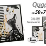 QUADRO STAMPA SU TELA Canvas MODA DONNA STILE BIANCO E NERO ASSOR MODERNO 50*70