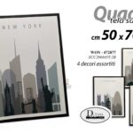 QUADRO STAMPA SU TELA LEGNO CITTà DEL MONDO ASTRATTO Canvas ASSORT 50*70 CM